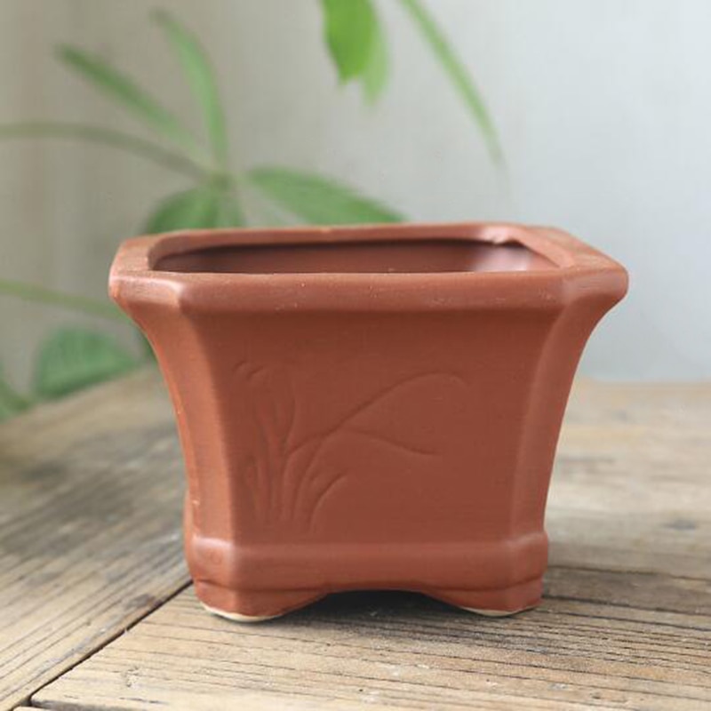 Rød ler åndbar urtepotte keramisk sukkulent plante potte vase bonsai planter blomsterbeholder stue balkon boligindretning