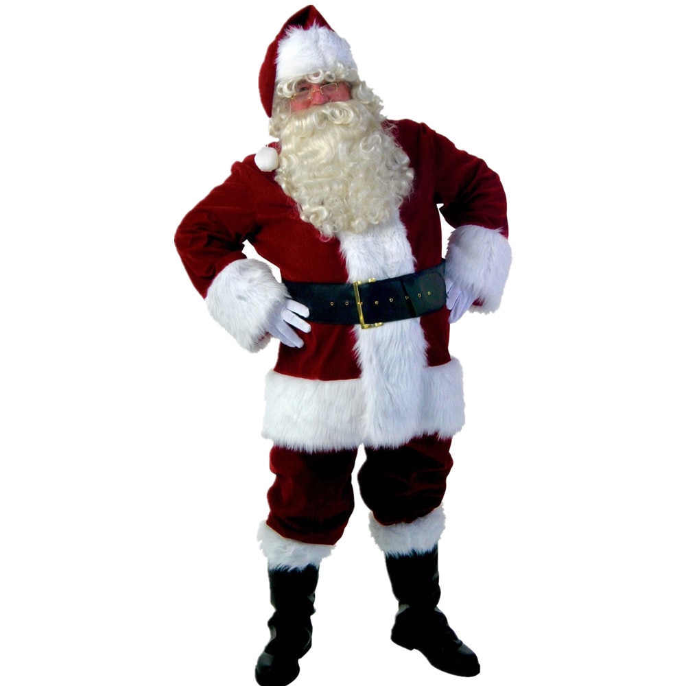 Weihnachten neueste erwachsenen männlichen Santa Claus kostüm 6-stück anzug