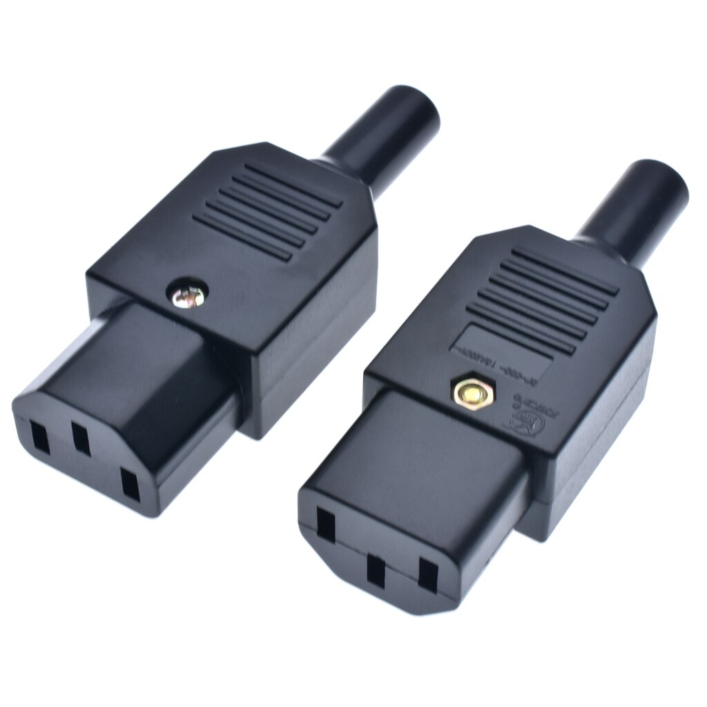 Iec 320 c14 hannplugg til  c13 hunnkontakt strømkontakt  ac 250v 16a: 2 stk hunn