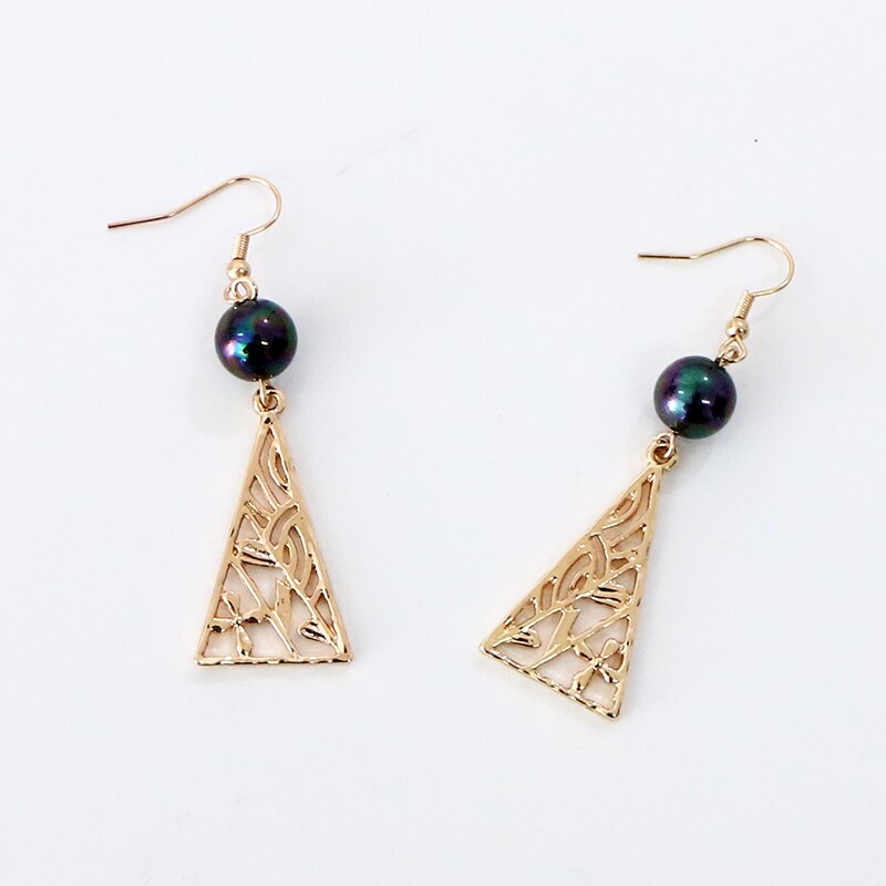 Dites bonjour polynésien hawaïen Samoa Marshall perle de verre Mauna Kea Tribal creux Triangle collier boucles d'oreilles ensemble de bijoux