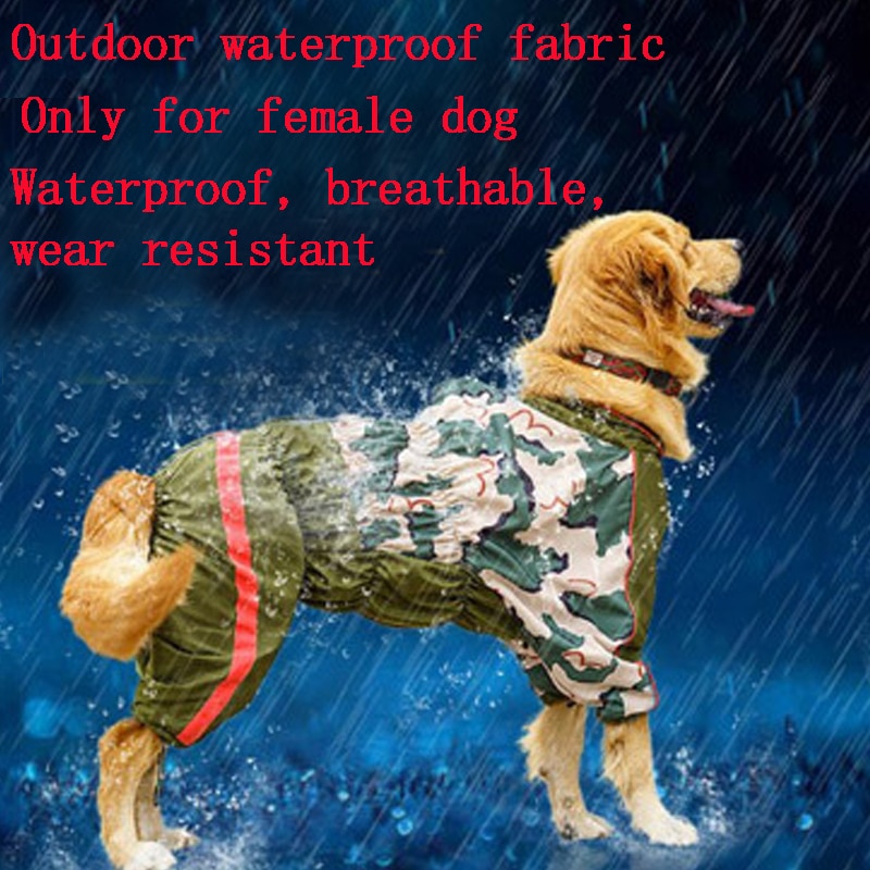 Kæledyr stor hund regnfrakke jumpsuit vandtæt åndbart tøj til mellemstore store hunde regnfrakke fransk bulldog labrador kappe