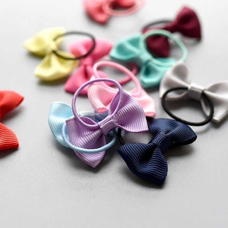 10 pz/lotto Mini corda per capelli carino fiocco fiocco neonata elastico per capelli elastici anello per bambini cravatte per capelli Scrunchies ornamenti