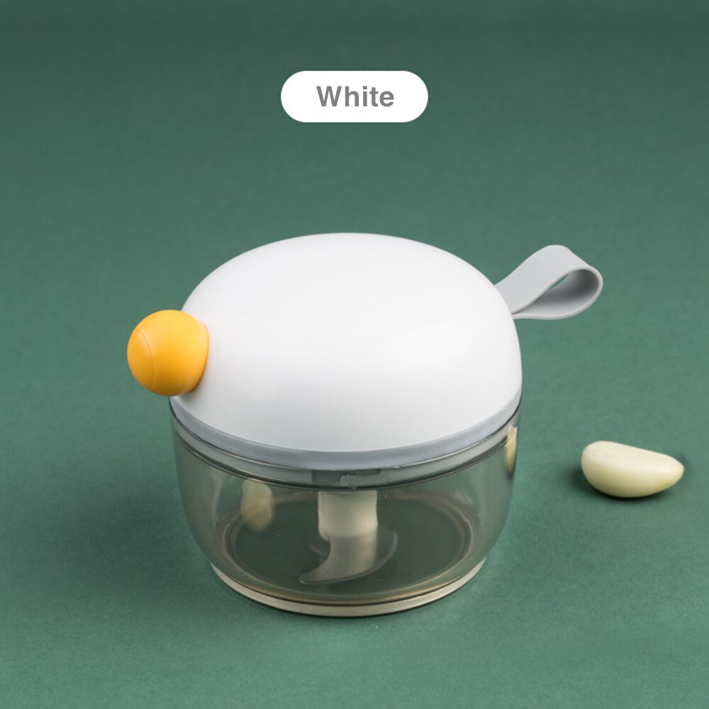 Multifunction Vegetable Chopper Garlic Cutter Hand Pull Food Cutter Fruit Twist Shredder Manual Meat Grinder Garlic Slicer: White