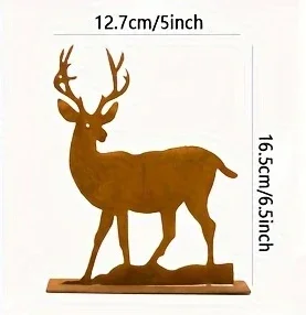Ornements rustiques en forme d'épicéa et d'élan en métal : décoration et de chasse parfaits pour les décorations de Noël et du nouvel an!: Black