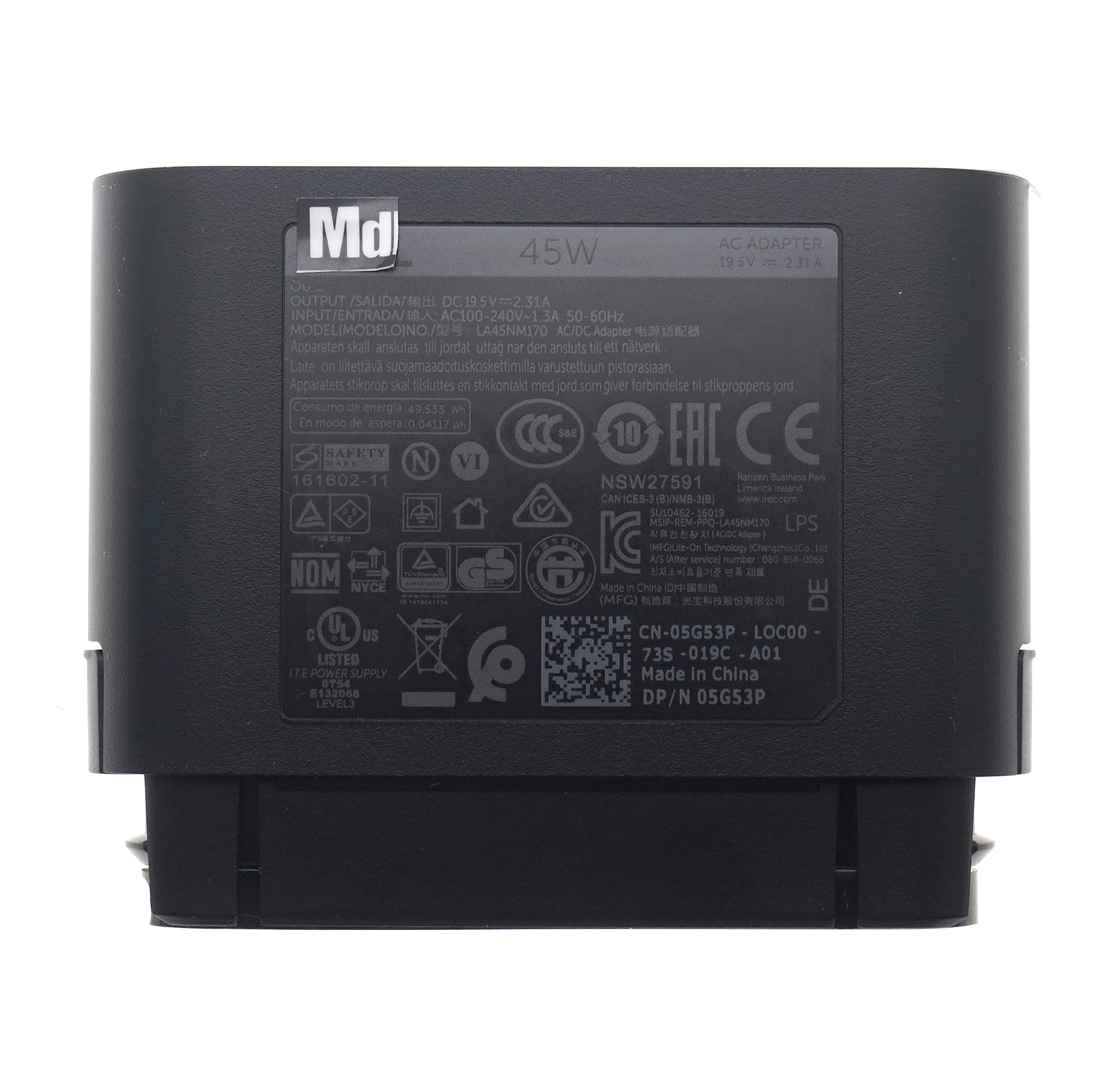 Genuine 19.5V 2.31A 45W AC Adapter 43Wh Laptop Hybrid Power bank for Dell XPS 4.5*3.0 7.4*5.0 USB-C TYPE-C SMP43PH170 LA45NM170: Red