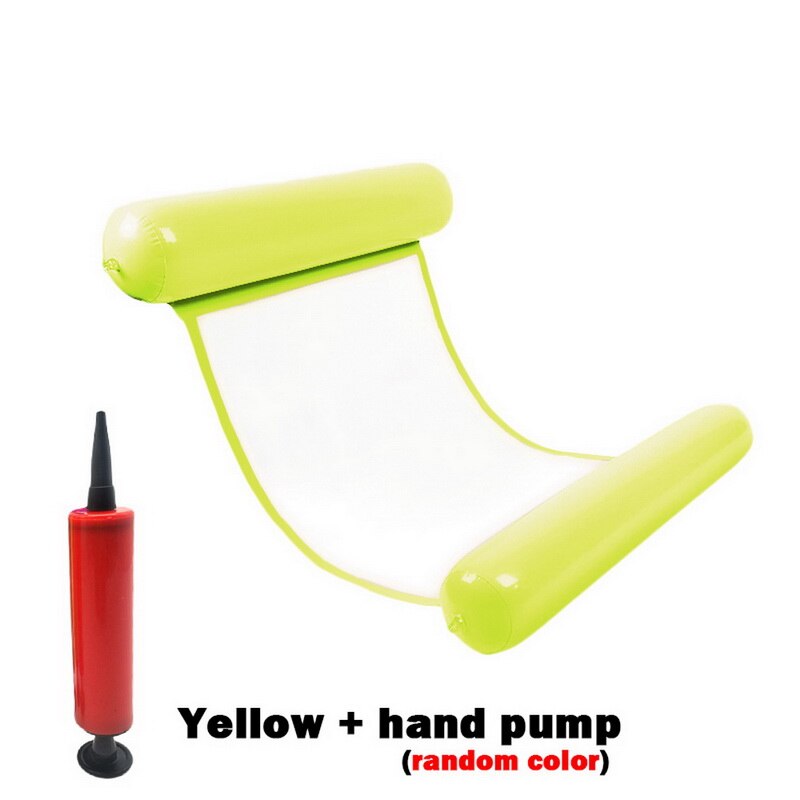 Floating Water Hammock Float Lounger Floating Toys Inflatable Floating Bed Chair Swimming Pool Foldable Inflatable Hammock Bed: light yellow