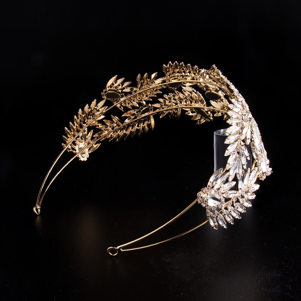 European Style Women Crown Tiaras Full Crystal Rhinestone Headband Bride Hairband for Wedding Birthday Make Up Party