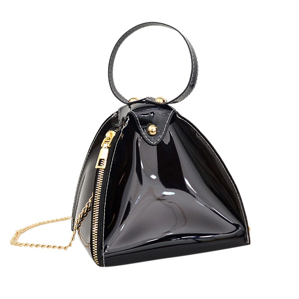 Fashionable ladies large capacity transparent popular purple three-dimensional dumpling bag leather shoulder bag: Black