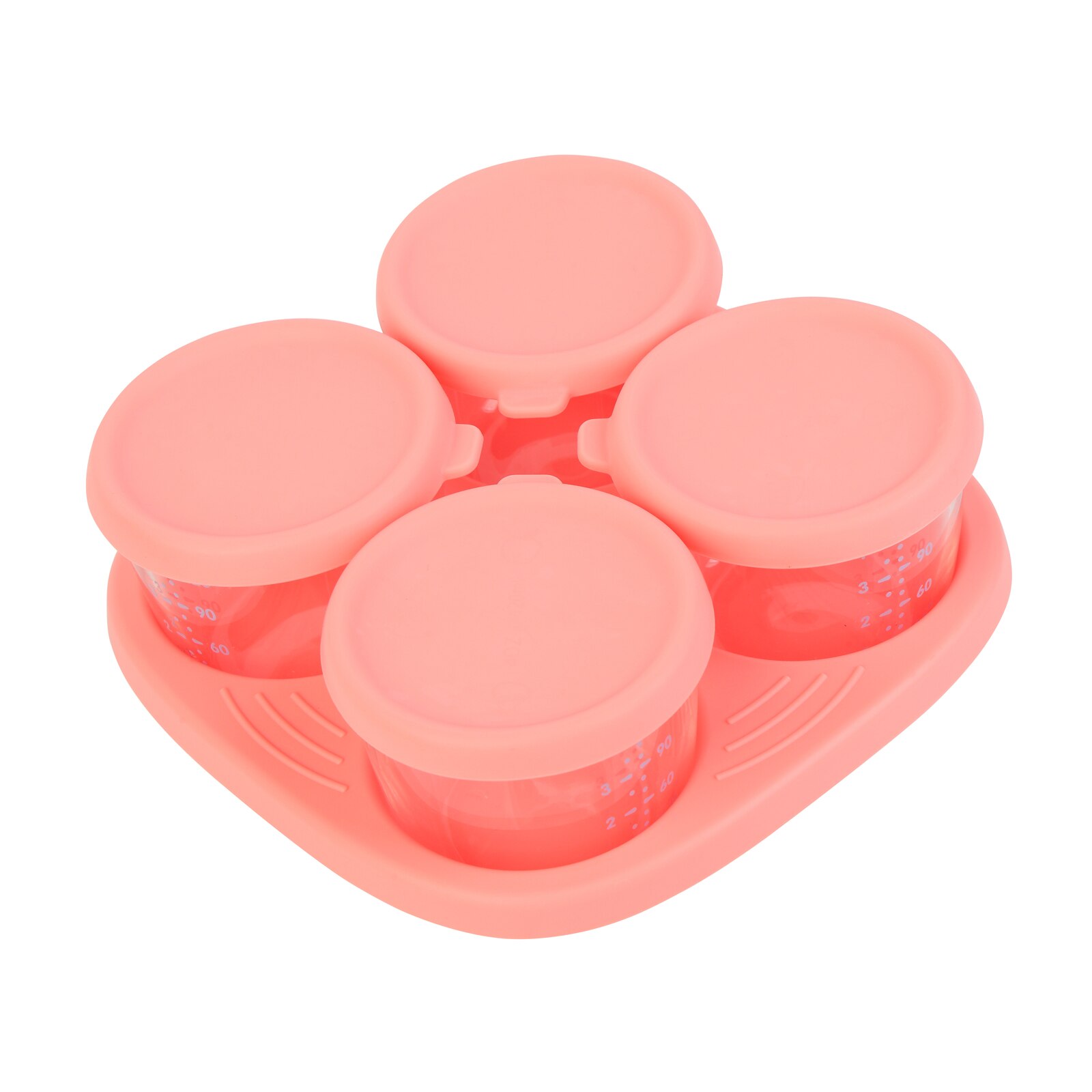 Glass Baby Food Storage Containers COMI Reusable 4OZ Jars with Sealed Silicone Lids and Tray, Pack of 4 Dishwasher Friendly: Pink
