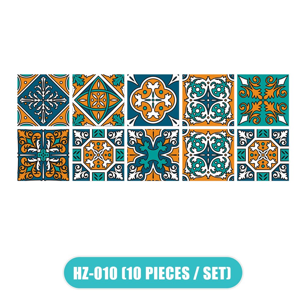 10pcs/set 3D Visual Art Geometric Tile Decals Stickers for Bedroom Living Room Bathroom Wall SDF-SHIP