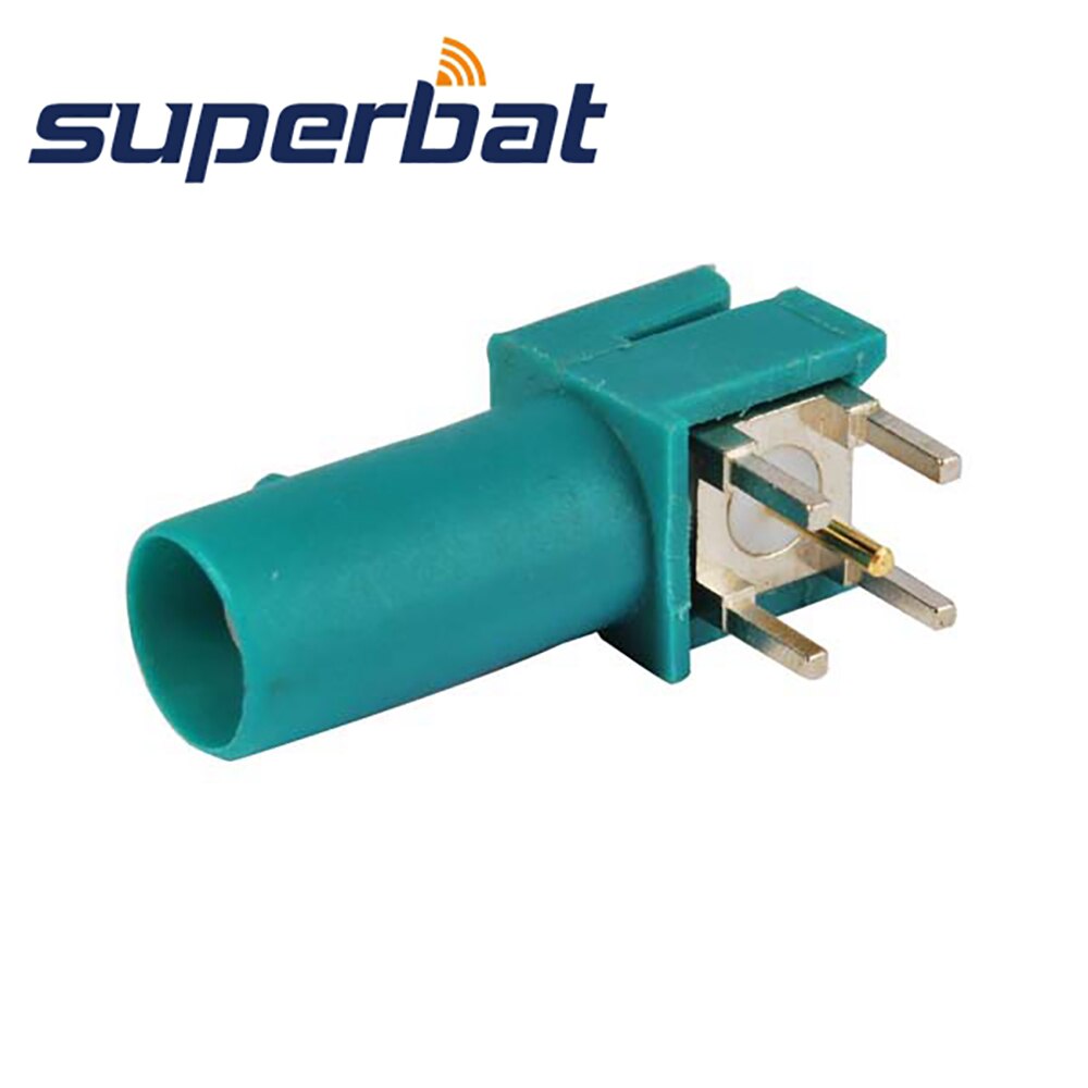 Superbat 10 piezas Fakra macho PCB montaje ángulo recto Waterblue/5021 codificación neutra conector Coaxial RF