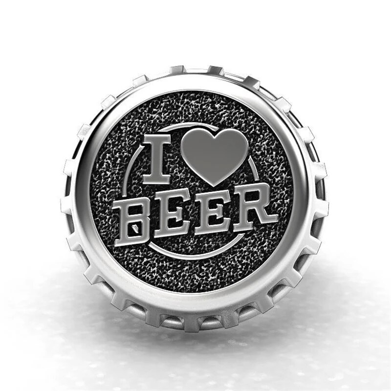 Men Rings Beer Cover Punk Party Boyfriend Anniversary Fine Novel Rings Accessories