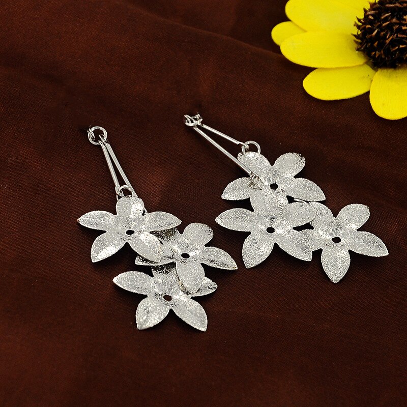 50Pcs multi-layered Alloy Flower charm for DIY Earrings or Necklace Pendants and hand Made Jewelry Accessories DL85-DL86: DL90 Silver