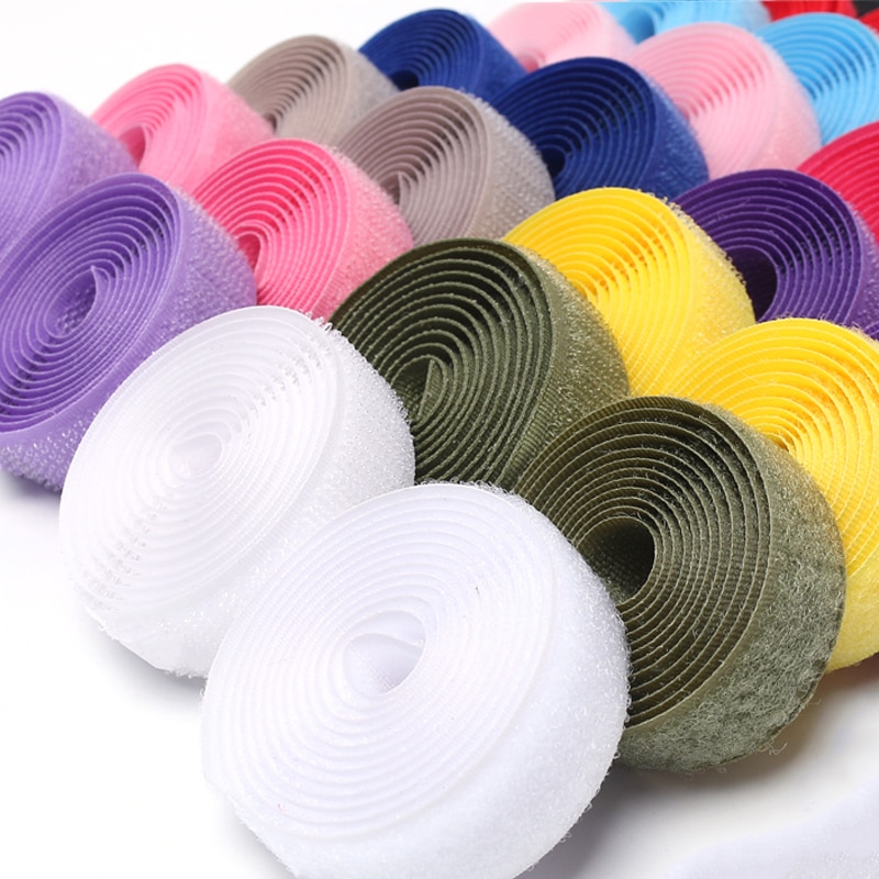 5 meter/par 20mm farverige kroge uden selvklæbende fastgørelse tape krog og løkke nylon magisk tape kabelbindere gør-det-selv-tilbehør