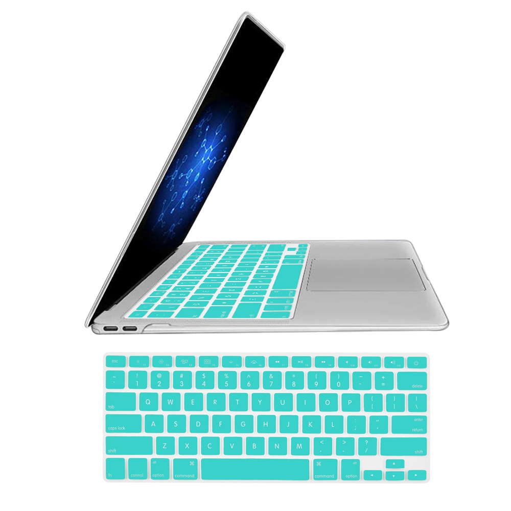 Pegatinas de teclado para Apple Macbook Pro 13 pulgadas A1708/ Macbook 12 pulgadas (A1534), funda de teclado de silicona suave a prueba de polvo: Egg Blue