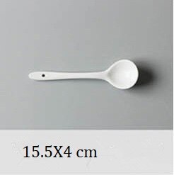 2 PC Colorful Ceramic Spoons Japanese And Korean Colorful Small Spoon Restaurant Spoon White Soup Spoon: A