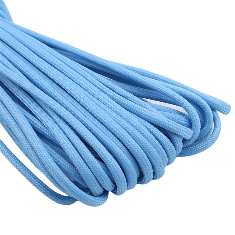 20m 9 Strands Bright Luminous Cord Nylon Parachute Rope For Outdoor Climbing Camping Buckle Rope Soild Color Tent Rope: blue