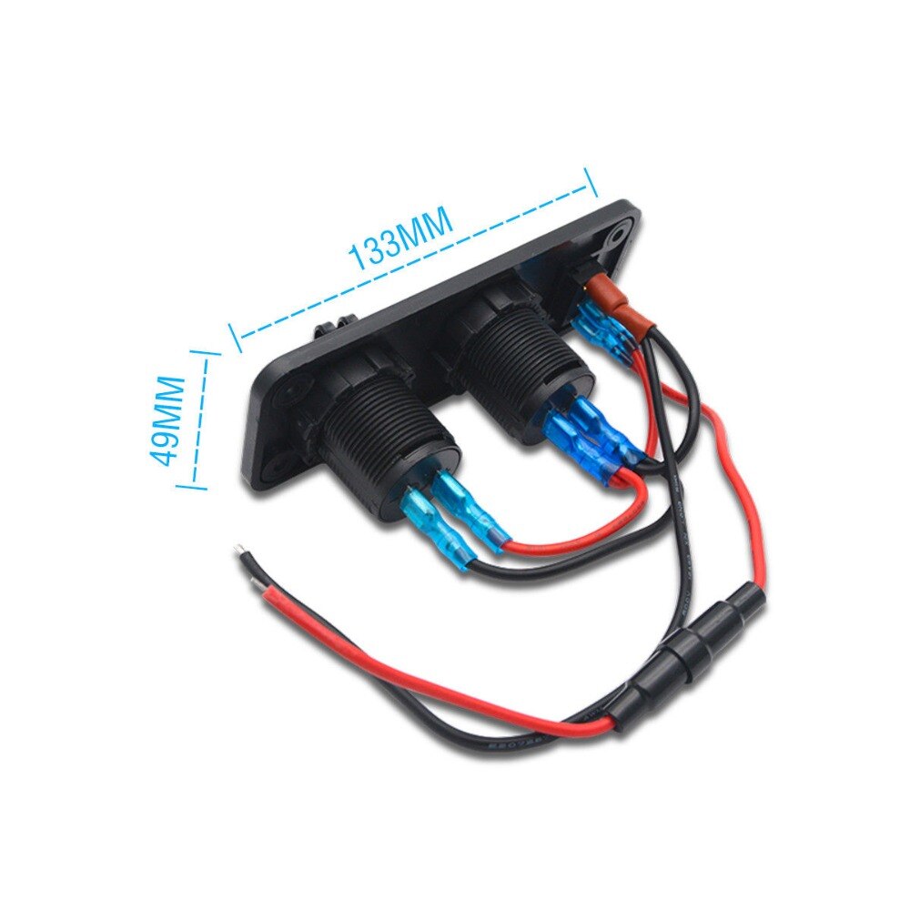 12v usb-aansluiting voltmeter meter met auto sigarettenaansteker dubbele usb-aansluiting paneel basis voor auto vrachtwagen boot