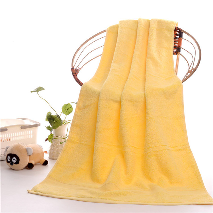 Egyptisk bomuld strandhåndklæde frotté badehåndklæder badeværelse 70*140cm 650g tyk luksus solid til spa badeværelse badehåndklæder til voksne: Gul