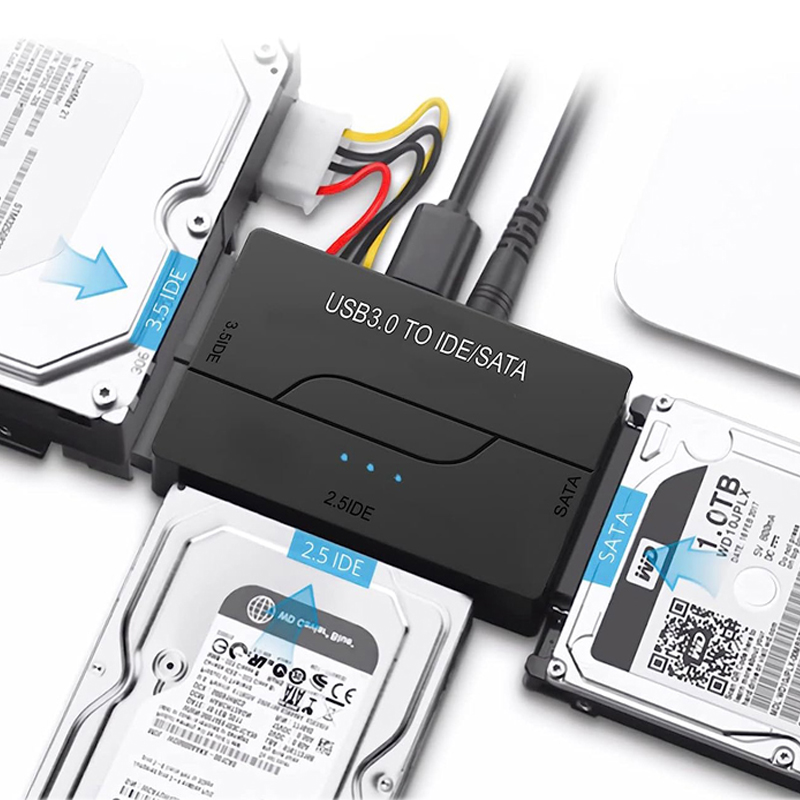 SATA/IDE zu USB 3.0 Adapter Festplattenadapter Kabel Konverter für 2,5/3,5 Zoll SATA und IDE HDD Unterstützung 6 TB für PC MacBook