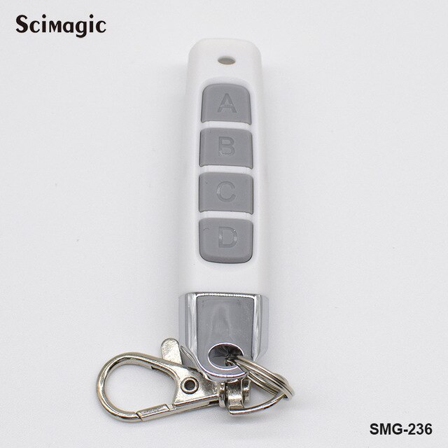 Copy remote control electric copy controller Thumb mini wireless transmitter switch 4 button key chain 433.92MHz: White and gray