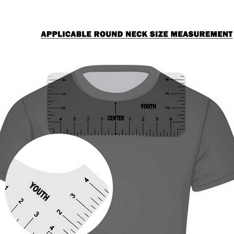 Règle de T-Shirt en vinyle, 4 pièces, motifs par Sublimation sur T-Shirt, Guide des tailles