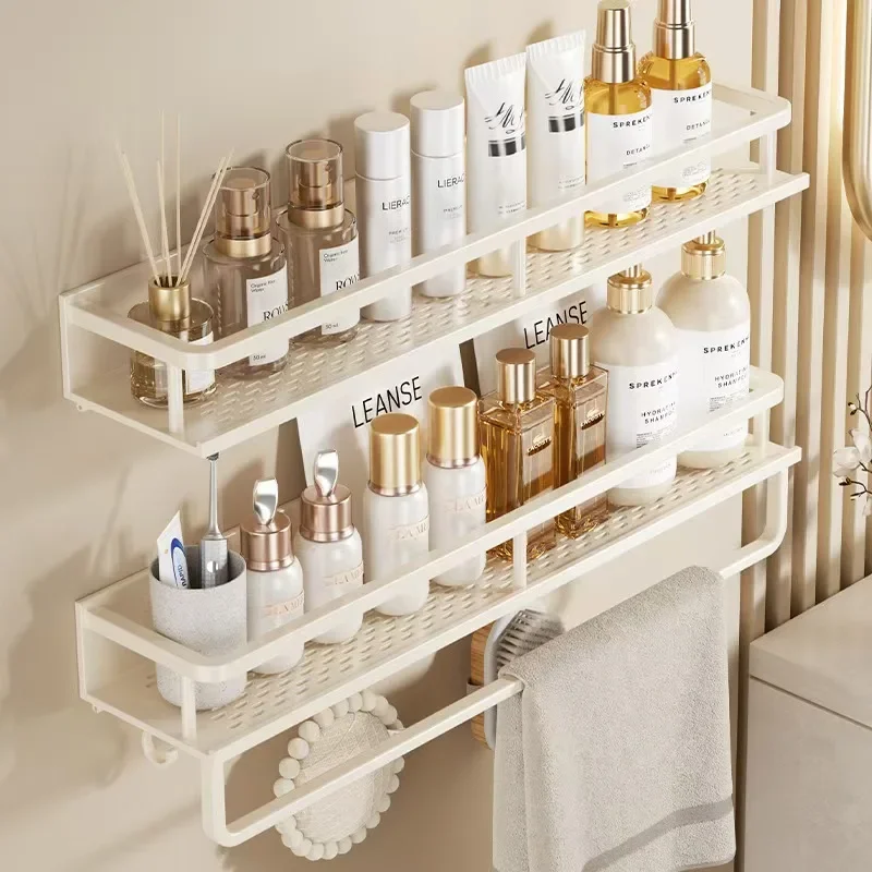 Estante de pared para baño, estante de almacenamiento para ducha, organizador de almacenamiento de maquillaje, estante para champú de aleación de aluminio, accesorios de baño