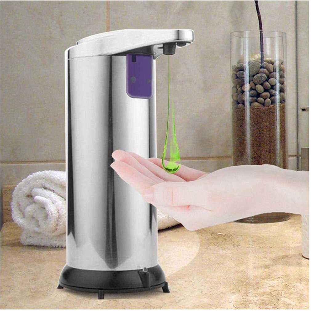 Rustfrit stål automatisk sæbedispenser håndrensningsflaske husholdnings badeværelse badeværelse gel gel sanitære bord