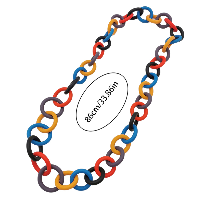 Collar gótico de goma hecho a mano, joyería geométrica de lujo de , collares con colgante redondo para mujer, cadena Multicolor para boda