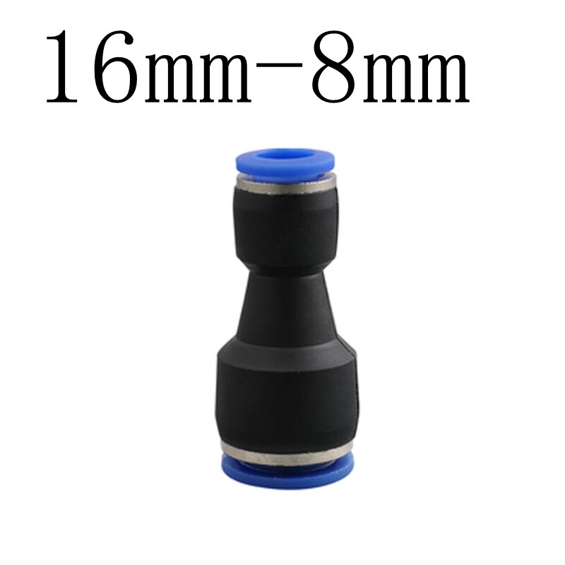 4mm 6mm 8mm 10mm 12mm 14mm 16mm Hose Tube Union Straight Reducer One Touch Air Pneumatic Push In Pipe Fitting Quick Connector: PG16-8