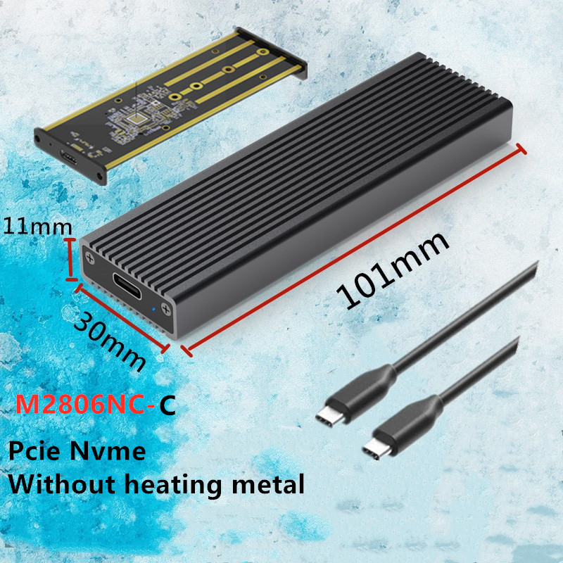 PCIE M.2 NVME USB SSD obudowa M z tuleją samozaciskową C USB 3.1 2240/2280 obudowa na SSD aluminium 10 gb/s pudełko zewnętrzne solidny dysk zewnętrzny: M2806NC-C
