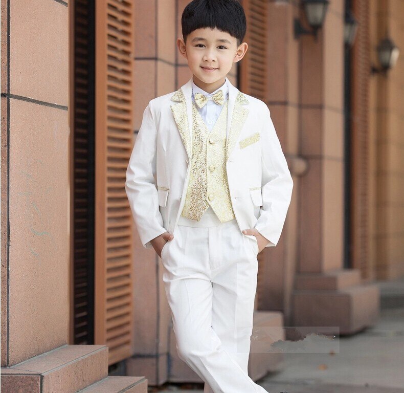 Conjunto de ropa para niños, traje de cumpleaños de informal, trajes formales de boda para niño, Blazers, conjunto de 5 uds. F 1004, venta al por menor