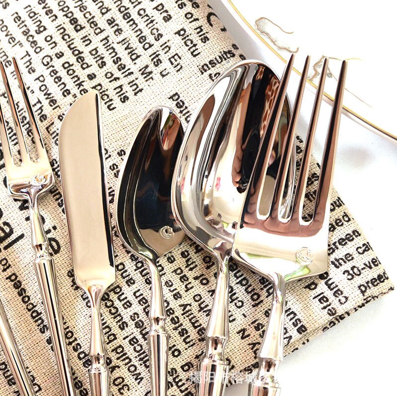 304 spiegel roestvrij staal dinermes vork lepel servies set luxe bestek zilverwerk steak koffie dessert fruit servies