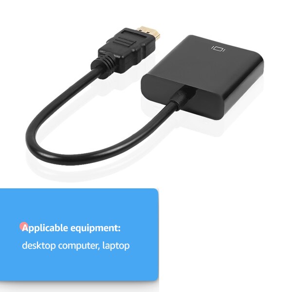 Cable adaptador HDMI compatible con VGA, convertidor de vídeo Digital a analógico para PS4, portátil y proyector, 1080P: SET 1