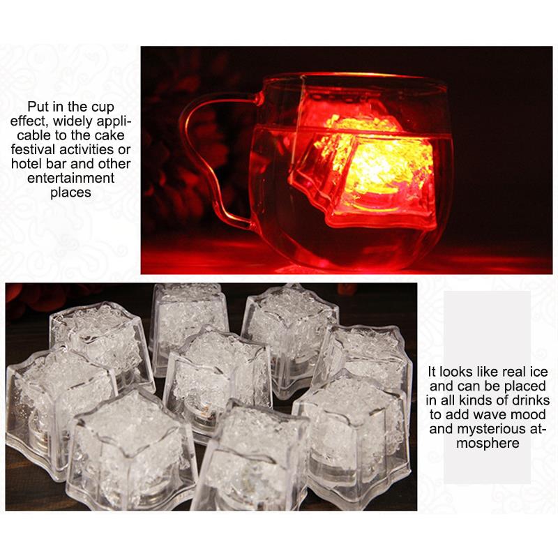 12 sztuk kostki lodu doprowadziło oświetlenie imprezowe kolorowe zmiana świecące miga migające kieliszek robić wina lampa nowość lampa ozdobna bar Klub