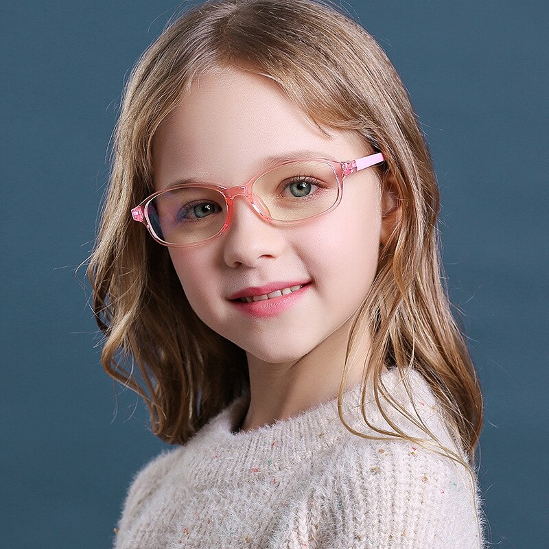 Briller børn blåt lys antirefleksfilter børn briller pige drengefleksibel optisk ramme, der blokerer klare linser  uv400 3-13