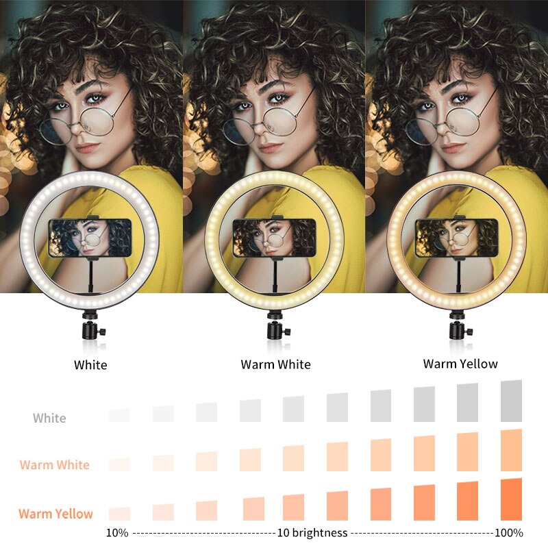 6/10 "Licht Ring Met Statief Fotografie Studio Verlichting Cirkelvormige Lamp Led Usb Professio Video Led Selfie Ring Light Stand