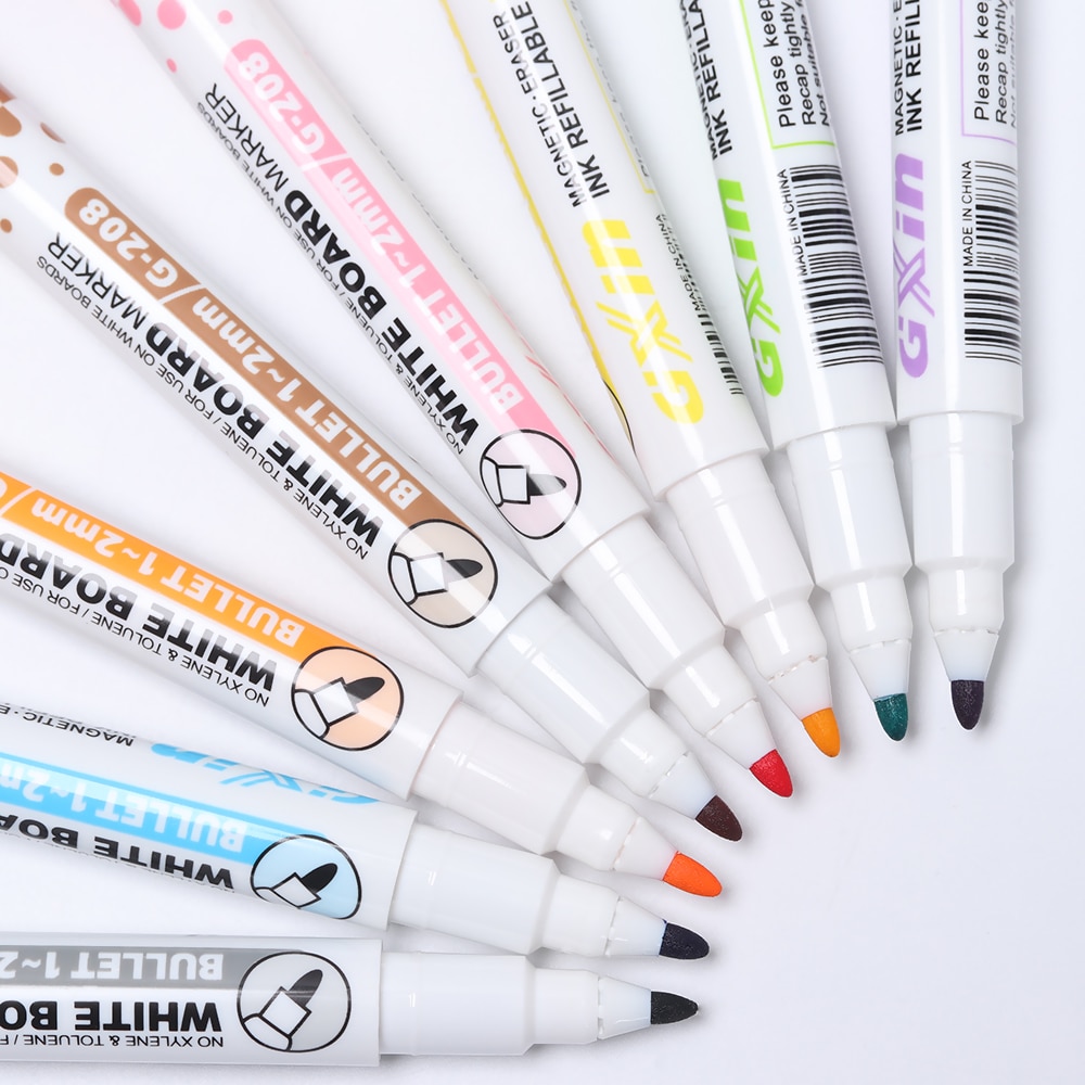 Magnetic Whiteboard Pen Erasable Dry White Board Markers Magnet Eraser Office School Supplies 8 colors Available