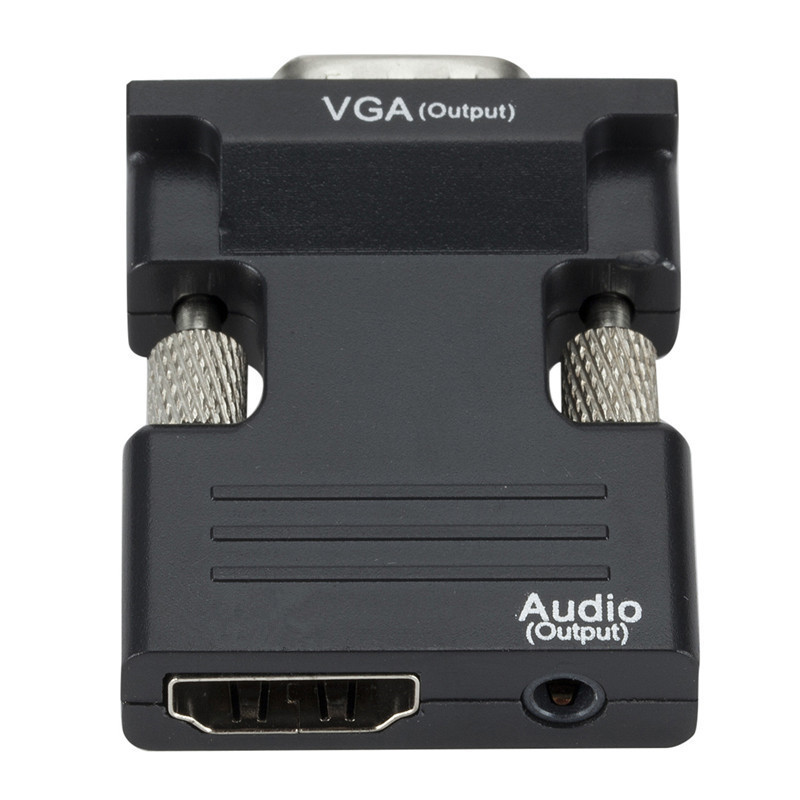 HDMI-compatibel met VGA-adapter met 3.5mm audiokabel voor pc laptop tv-monitor projector 1080p hd vrouw naar vga mannelijke converter