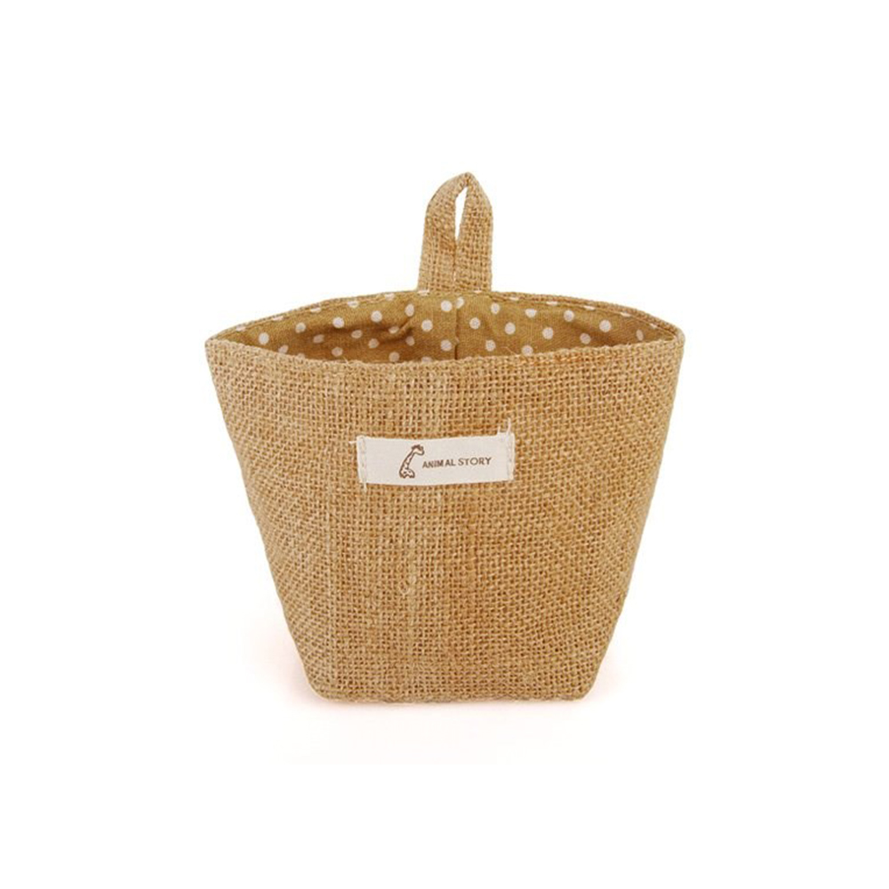 1Pc Linnen Katoen Stof Pouch Muur Deur Closet Opknoping Organizer Bag Desktop Opslag Mand Opknoping Opslag Container: 01