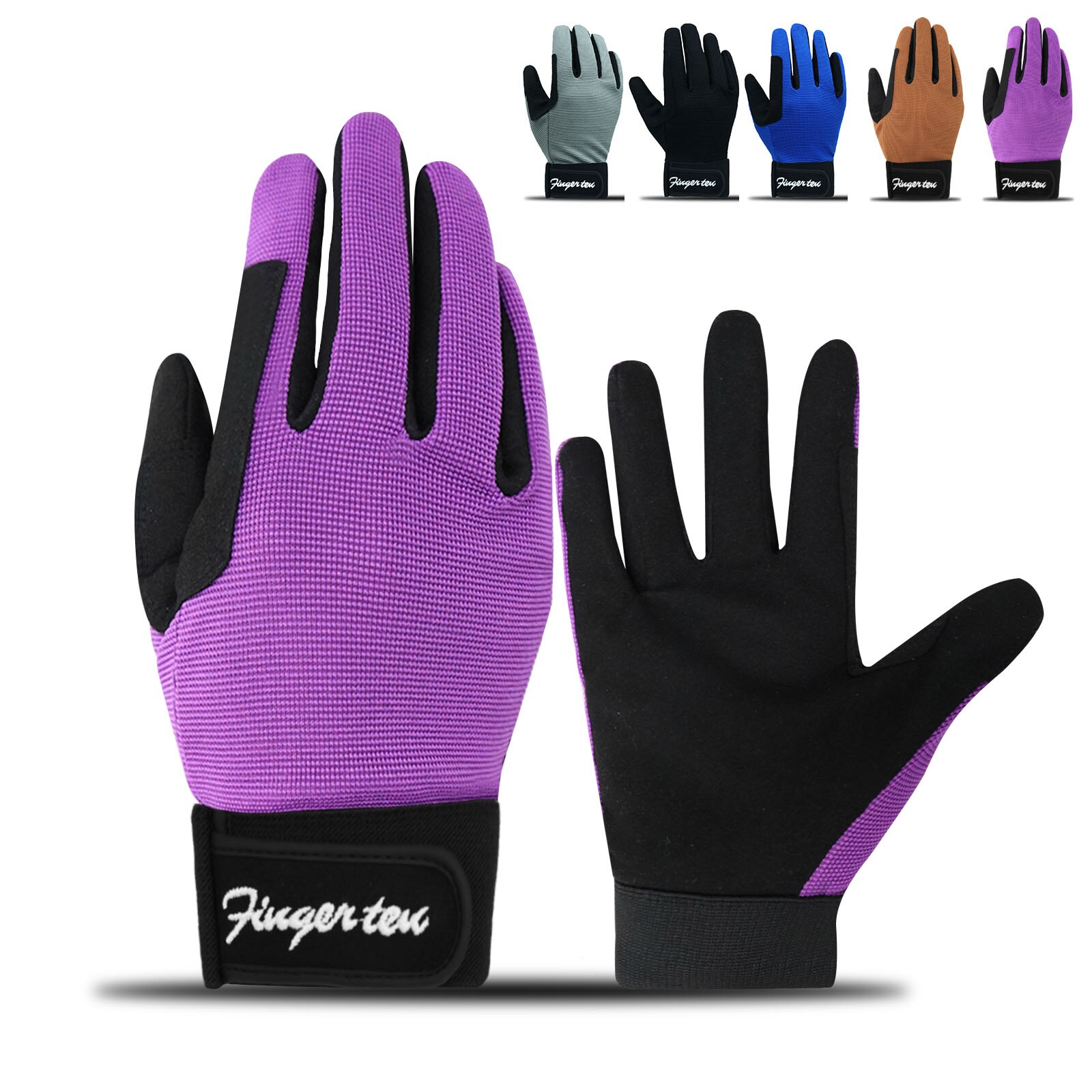2022 Paardrijden Handschoenen Kids Jongens Meisjes Paardensport Rit Jeugd Comfortabele Grip Fiets Handschoen Voor Leeftijd 5-14: S (Age 5-7) / Purple