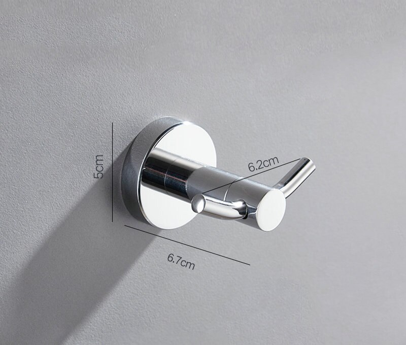 Chrome Polished Stainless Steel Single Robe Hook Wall Mounted Towel Hook Clothes Hook Bathroom Hardware: B style