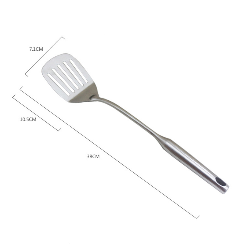 Stainless Steel Cookware Set Cooking Tools Kitchen Utensils Kitchenware Shovel Turner Rice Soup Spoon Pasta Server Strainer: 1pcs Leak Spatula
