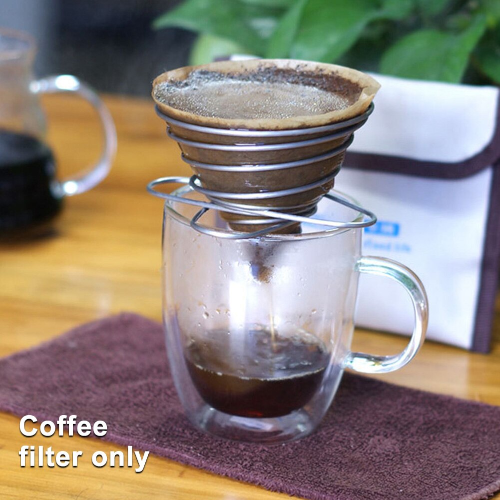 Pour Over Coffee Filter Holder Kitchen Tools Collapsible Universal Home Travel Reusable Camping Dripper Stainless Steel Office