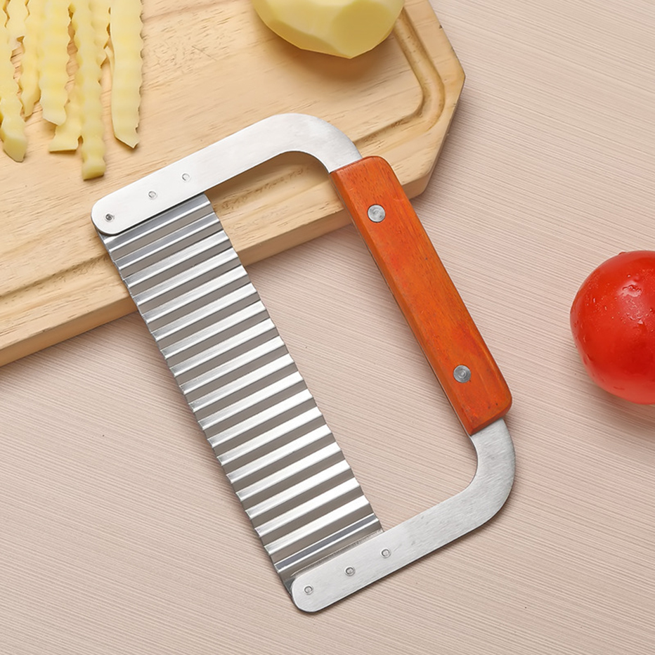 Rvs Golf Mes Potato Cutter Slicer Slicer Slicer Aardappel Flarden Artefact Golf Mes Aardappel Mes