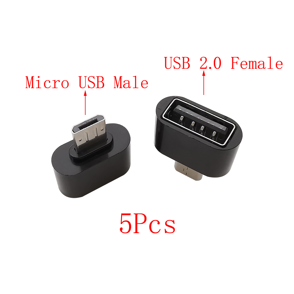 5 uds USB tipo C enchufe a USB 2,0 A hembra a Micro USB macho OTG adaptador convertidor OTG Cable conector para ratón teclado U disco: Azul