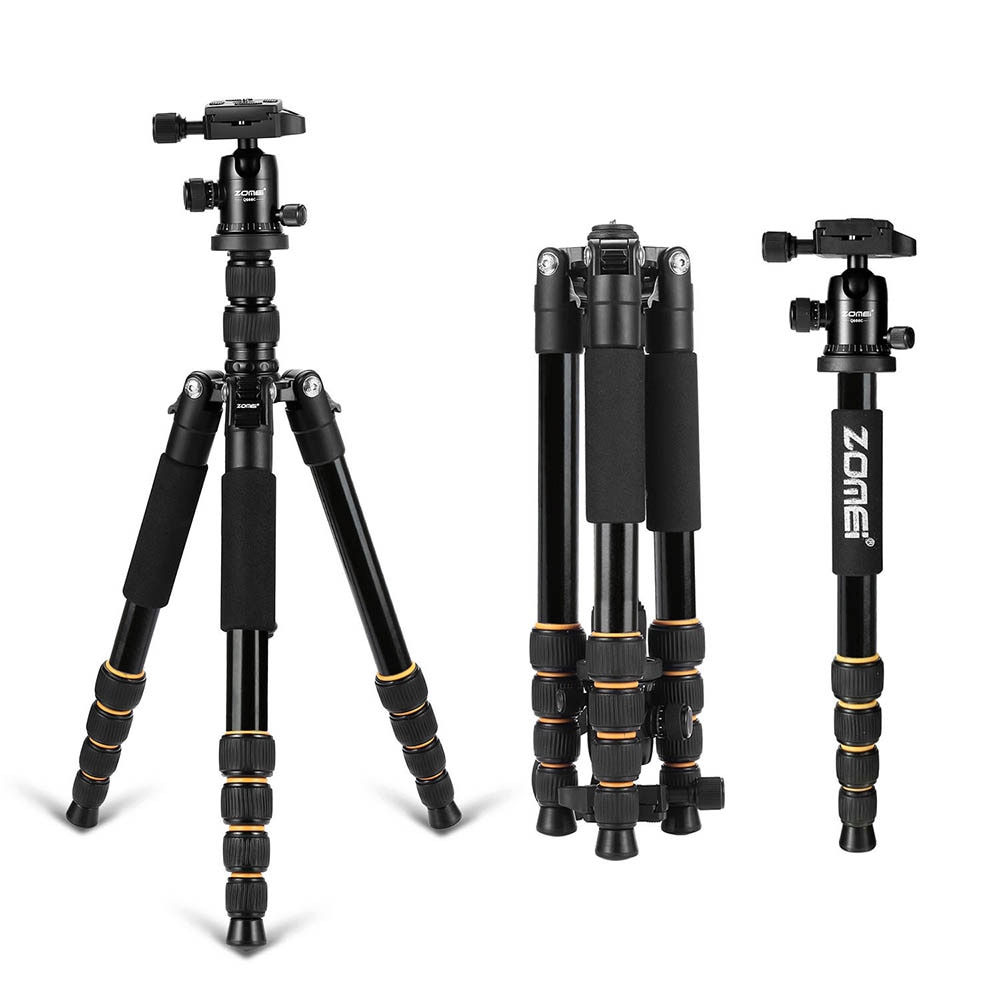 ZOMEI lightweight Portable Q666 Travel Camera Tripod Monopod aluminum Ball Head compact for digital SLR DSLR camera