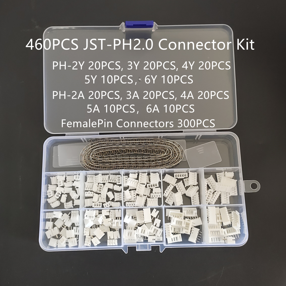 JST PH2.0 XH2.54 Mannelijke Vrouwelijke Rechte naald Connector Kit 2/3/4/5/6 Pin Plug met Terminal Socket Header Draad Connectors Kit: Army Green