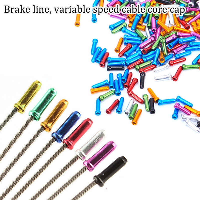 50Pcs Bicycle MTB Brake Wire End Core Caps Cable Aluminum Cover Gear Bikes Parts Cycling Equipments Bicycle Accessory