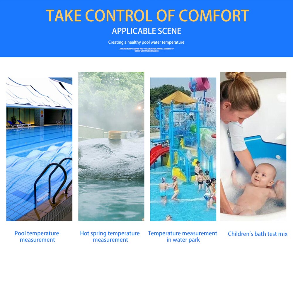 For Swimming Pool Bathroom Digital Floating Thermometer Digital Screen Solar Powered Accurate Floating Water Temperature Meter